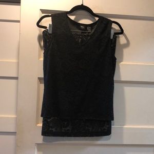 Mossimo black lace sleeveless top and skirt. Size Medium.